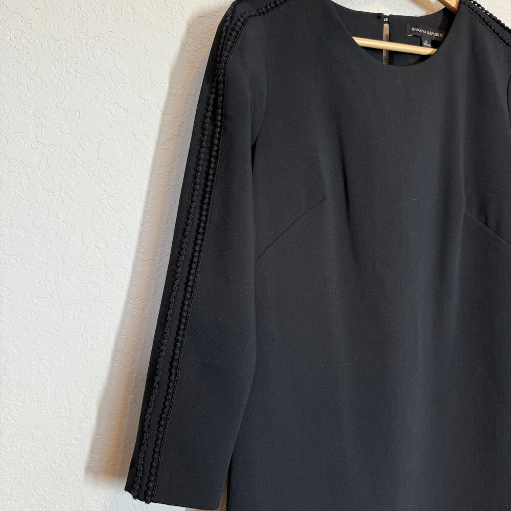 Women's‎ Banana Republic Black Long Sleeve Pullover Shift Dress Size 0 - Picture 9 of 9